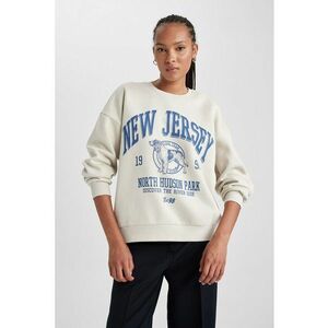 Bluza de trening cu imprimeu si maneci cazute imagine