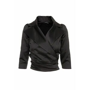 Bluza cu aspect de satin si revere decupate imagine