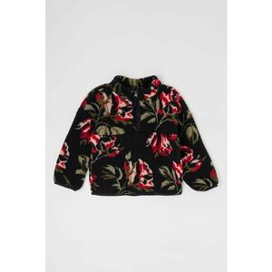 Bluza de trening cu model floral si fenta cu fermoar imagine