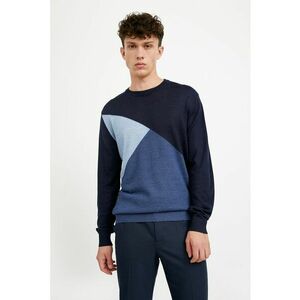 Pulover tricotat fin cu model colorblock imagine