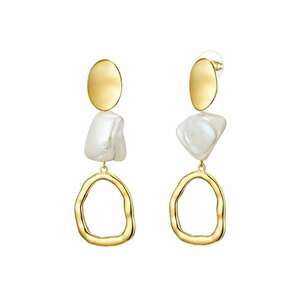 Cercei placati cu aur de 14K si decorati cu perle 22539 imagine
