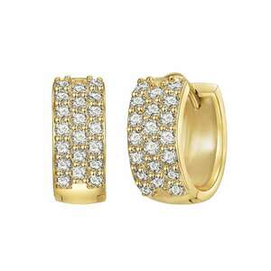 Cercei placati cu aur de 14K si decorati cu zirconia imagine