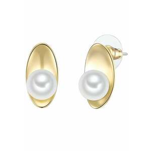Cercei placati cu aur de 14K si decorati cu perle imagine