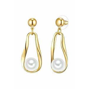 Cercei placati cu aur de 14K si decorati cu perle imagine