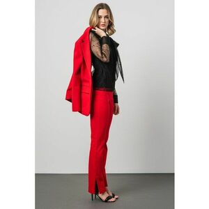 Bluza semi-transparenta cu funda din panglici imagine