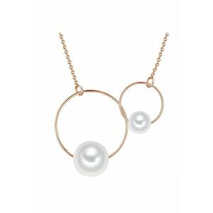 Colier placat cu aur rose de 14K si decorat cu perle sintetice imagine