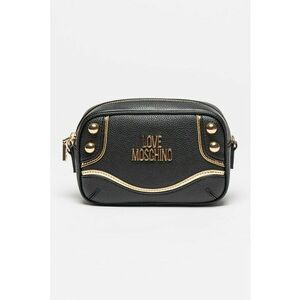 Geanta crossbody de piele si piele ecologica cu aplicatie logo metalica imagine