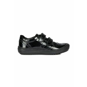 Pantofi de piele lacuita cu velcro si aspect brogie imagine