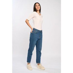 Blugi mom fit cu talie medie imagine