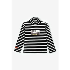 Bluza cu model in dungi si guler inalt imagine