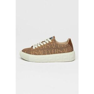 Pantofi sport de piele si jacquard cu logo imagine