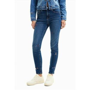 Blugi slim fit cu detalii brodate imagine