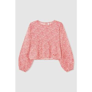 Bluza cu model floral si maneci bufante imagine
