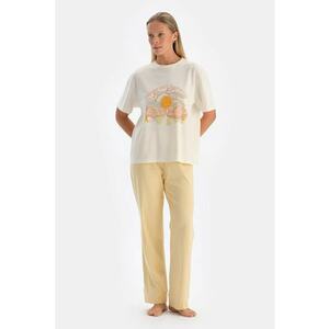Pijama din bumbac cu imprimeu grafic imagine