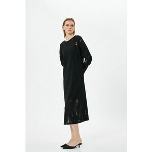Rochie midi din amestec de bumbac cu slit lateral imagine