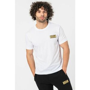 Tricou de bumbac cu decolteu la baza gatului imagine