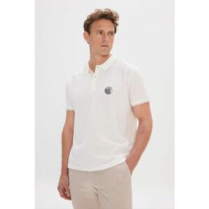 Tricou polo de bumbac cu imprimeu text imagine