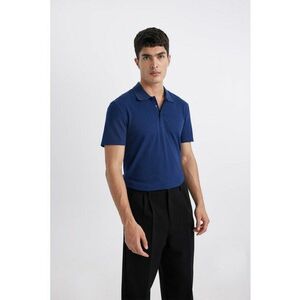 Tricou polo slim fit din amestec de modal imagine