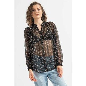 Camasa cu model floral si aspect transparent imagine