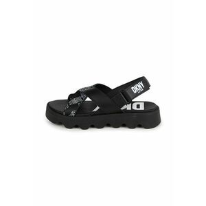 Sandale din piele cu inchidere cu velcro si logo imagine