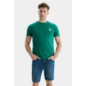 Tricou de bumbac cu decolteu la baza gatului imagine