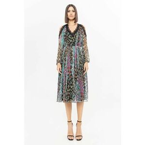 Rochie cu decupaj pe umar si model abstract imagine