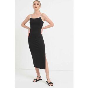 Rochie cambrata cu slit lateral Tonal imagine