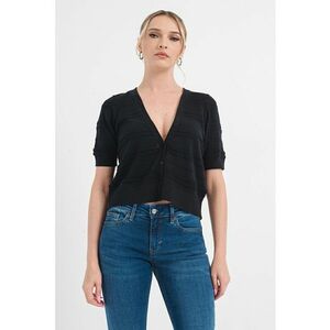 Cardigan crop cu decolteu in V imagine