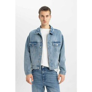 Jacheta de denim cu buzunare pe piept imagine