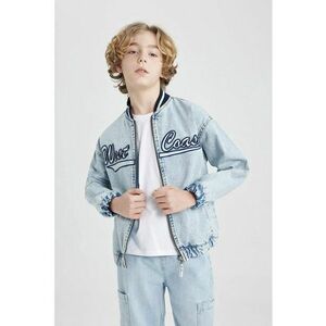 Jacheta de denim cu aspect decolorat imagine