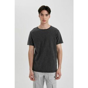 Tricou de bumbac cu decolteu la baza gatului imagine