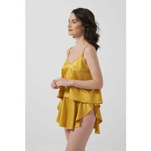 Pijama din satin cu decolteu in V si pantaloni scurti imagine
