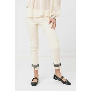 Pantaloni crop cu terminatii franjurate imagine