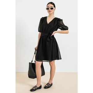 Rochie mini evazata cu cordon in talie imagine