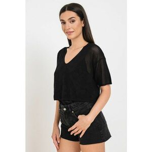 Tricou crop din amestec de modal cu decolteu in V imagine