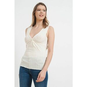 Top slim fit cu decolteu in V imagine
