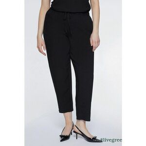 Pantaloni crop cu snur in talie imagine