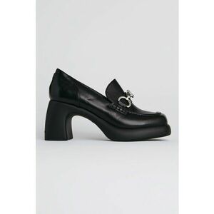 Pantofi loafer de piele cu toc masiv imagine