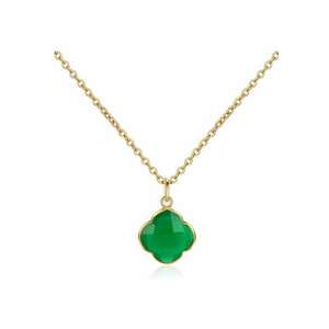 Colier de argint veritabil 925 decorat cu onyx verde CAPUCINE 29571 imagine