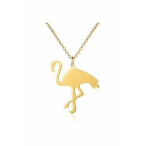 Colier de argint veritabil decorat cu pandantiv in forma de flamingo Flamant imagine