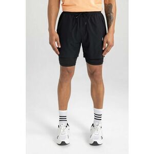 Pantaloni scurti cu model 2in1 si buzunar cu fermoar in partea din spate a taliei imagine