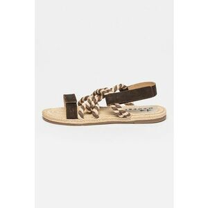 Sandale slingback cu insertii de piele intoarsa imagine