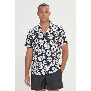 Camasa slim-fit cu maneci scurte si model floral imagine