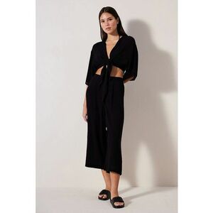 Pantaloni crop de plaja cu talie inalta imagine