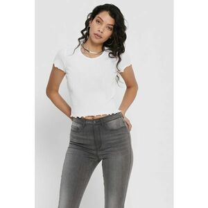 Tricou crop cu croiala slim-fit si aspect striat imagine