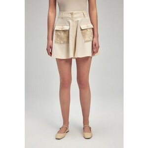 Pantaloni scurti evazati cu buzunare cu clapa imagine