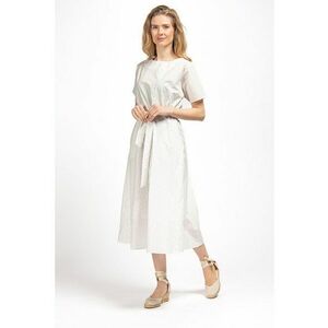 Rochie midi cu imprimeu cu buline si buzunare laterale Elara imagine