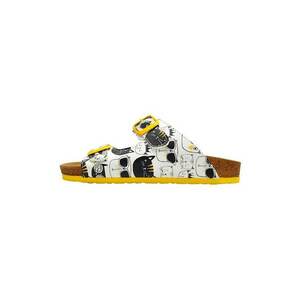 Papuci din piele ecologica Monochrome Cats imagine