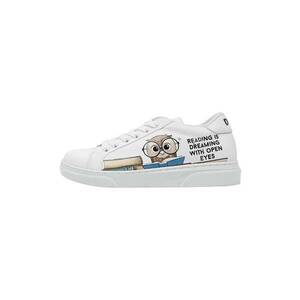 Pantofi sport din piele ecologica cu imprimeu The Wise Owl imagine
