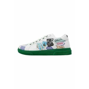Pantofi sport din piele ecologica cu imprimeu grafic imagine